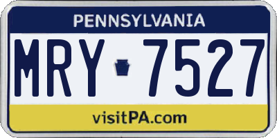 PA license plate MRY7527