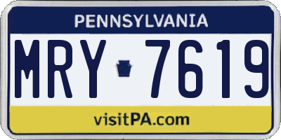 PA license plate MRY7619