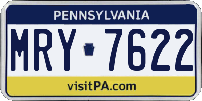 PA license plate MRY7622