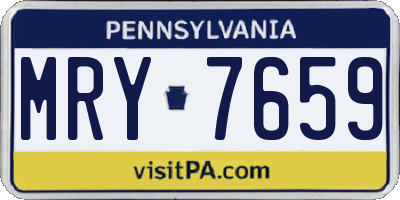 PA license plate MRY7659
