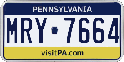 PA license plate MRY7664