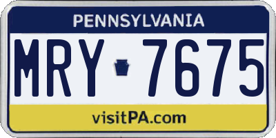 PA license plate MRY7675