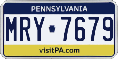 PA license plate MRY7679