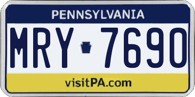 PA license plate MRY7690
