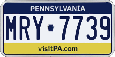 PA license plate MRY7739