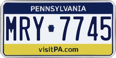 PA license plate MRY7745