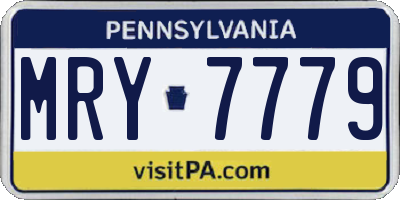 PA license plate MRY7779