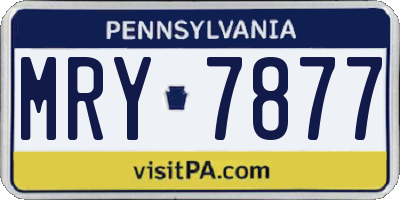 PA license plate MRY7877