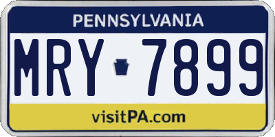 PA license plate MRY7899