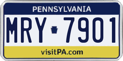 PA license plate MRY7901