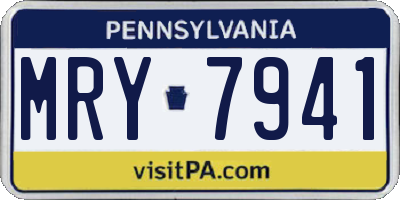 PA license plate MRY7941