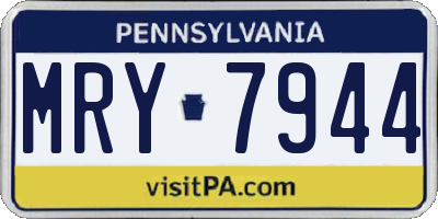 PA license plate MRY7944