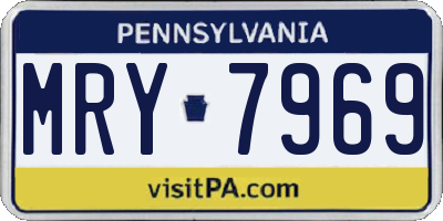 PA license plate MRY7969