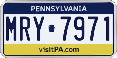 PA license plate MRY7971