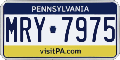 PA license plate MRY7975
