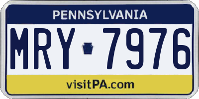 PA license plate MRY7976