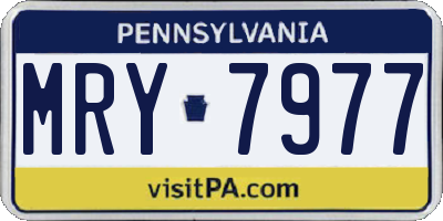 PA license plate MRY7977