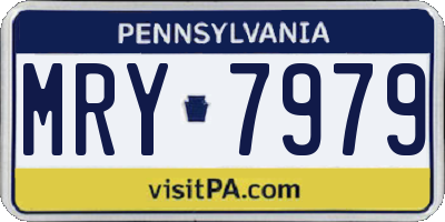 PA license plate MRY7979