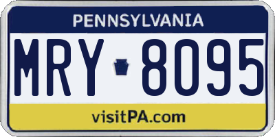 PA license plate MRY8095