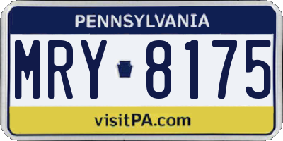 PA license plate MRY8175