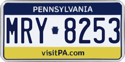 PA license plate MRY8253
