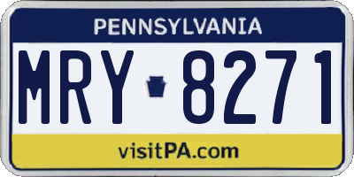 PA license plate MRY8271