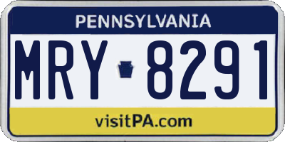 PA license plate MRY8291