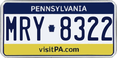 PA license plate MRY8322