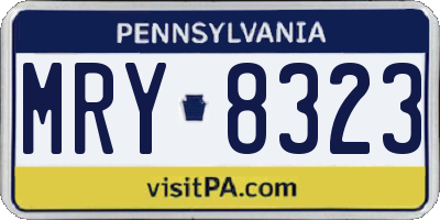 PA license plate MRY8323