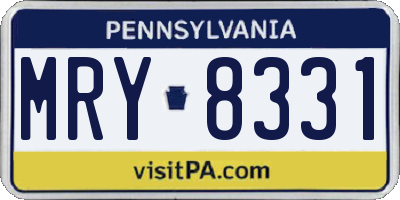 PA license plate MRY8331