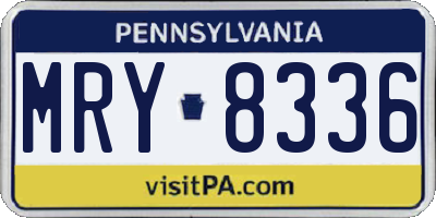 PA license plate MRY8336