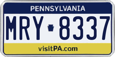 PA license plate MRY8337