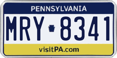 PA license plate MRY8341
