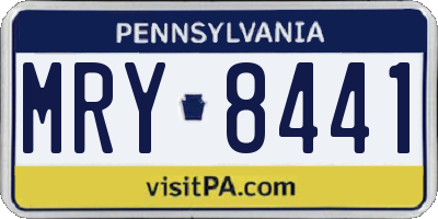 PA license plate MRY8441