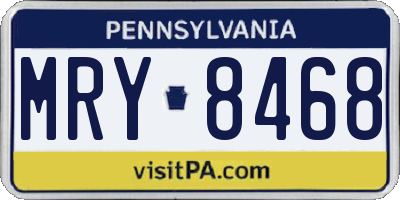 PA license plate MRY8468