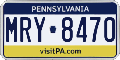 PA license plate MRY8470