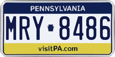 PA license plate MRY8486