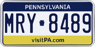 PA license plate MRY8489