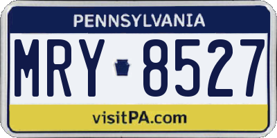 PA license plate MRY8527