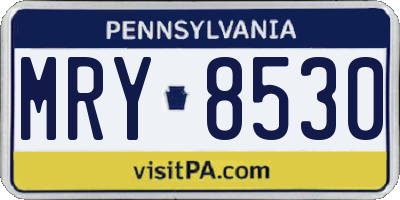 PA license plate MRY8530