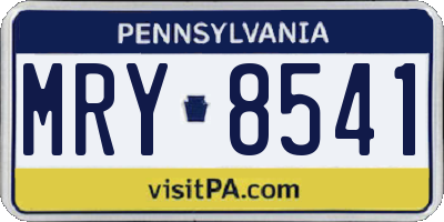 PA license plate MRY8541