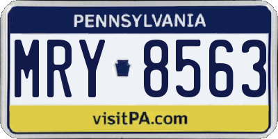 PA license plate MRY8563