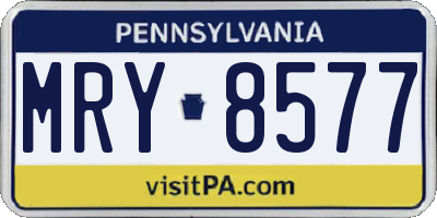 PA license plate MRY8577