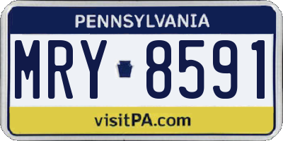 PA license plate MRY8591
