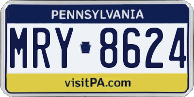 PA license plate MRY8624