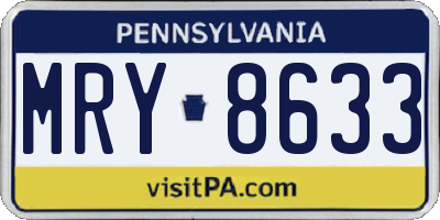 PA license plate MRY8633