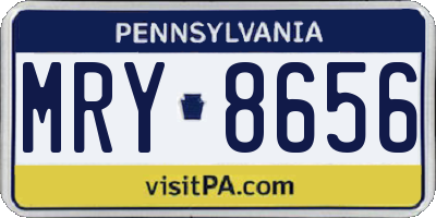 PA license plate MRY8656