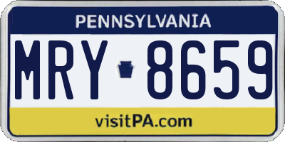PA license plate MRY8659