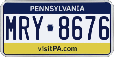 PA license plate MRY8676