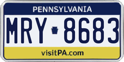 PA license plate MRY8683
